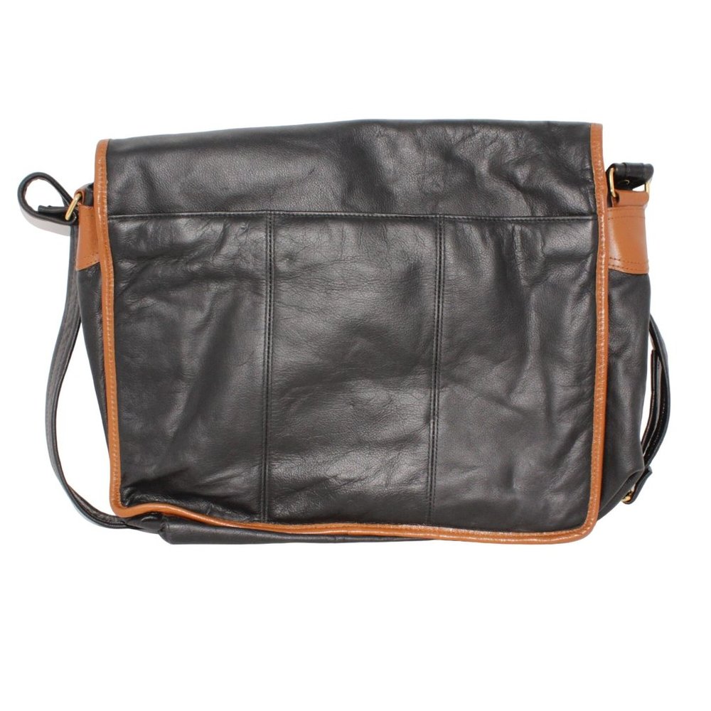 Faux Leather Laptop Business Messenger Bag Black Brown Adjustable Strap Travel - Picture 3 of 9